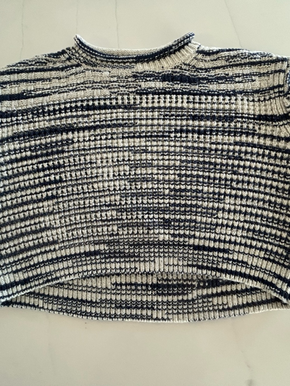 See By Chloé Striped Knit Sweater — Navy & Cream